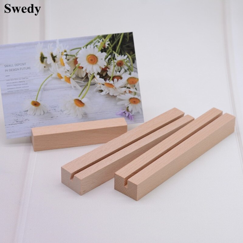 Wood Table Number Holders Stand Acrylic Sheets Display Stands Place Card Holder Base For Wedding Retail Signage, Party Events