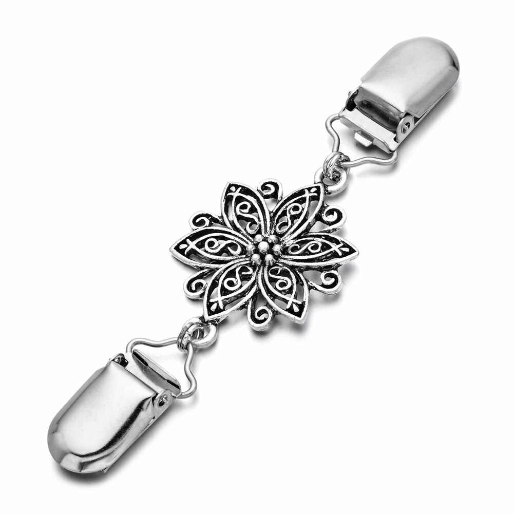 Sweater Clip Brooch Clip Beaded Brooch Shawl Shirt Collar Buckles For Clothing Decor Retro Metal Holder Cardigan Clip: A1