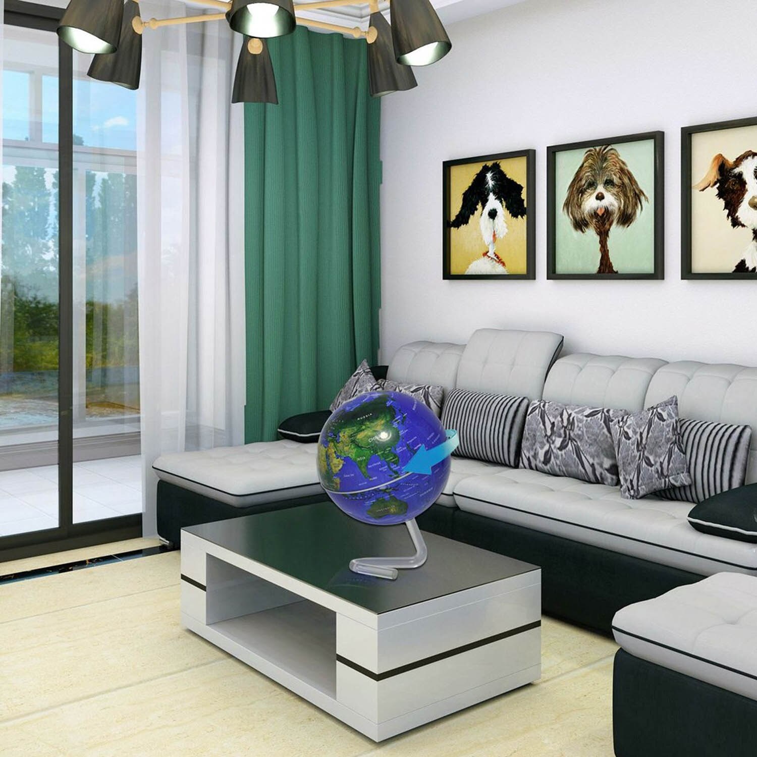 4 inch Self-Rotating Geography World Globe World Map Tellurion Ornaments Educational Teaching Props Home Office Decor Craft