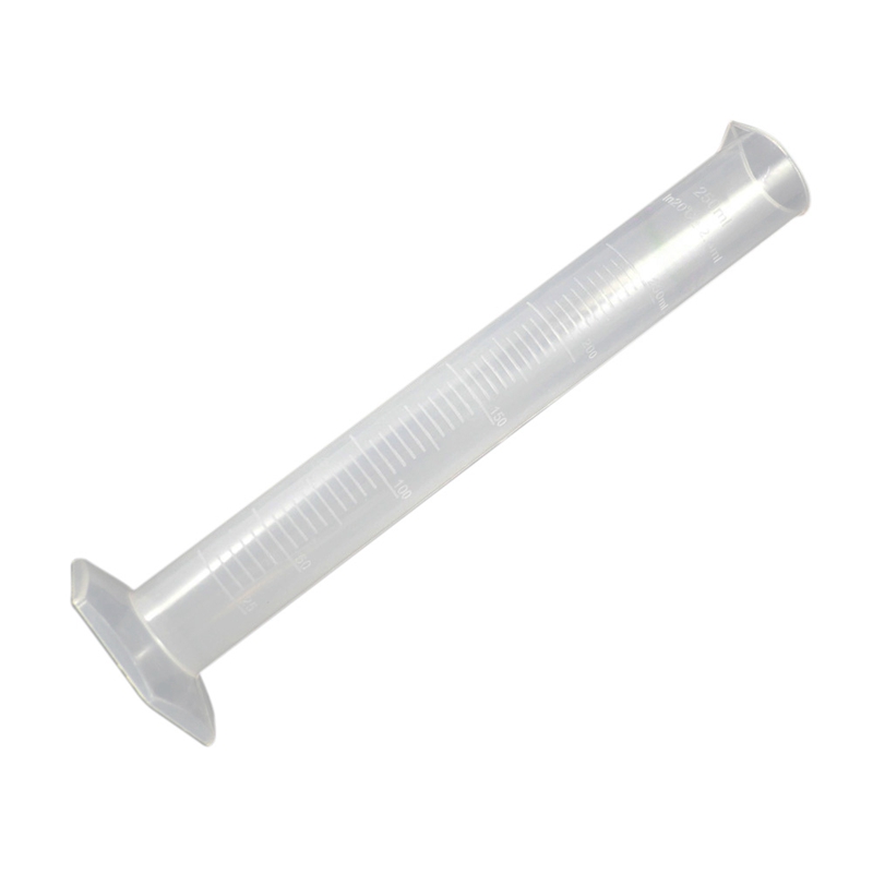 250Ml Duidelijke Witte Plastic Vloeibare Meting Afgestudeerd Cilinder Voor Lab Set