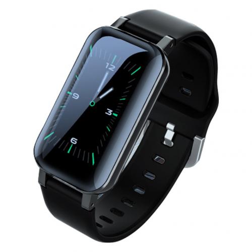 T89PRO 1.14inch Bluetooth Heart Rate Monitor Sports Smart Bracelet Pedometer with Bluetooth Earphones Waterproof: Black
