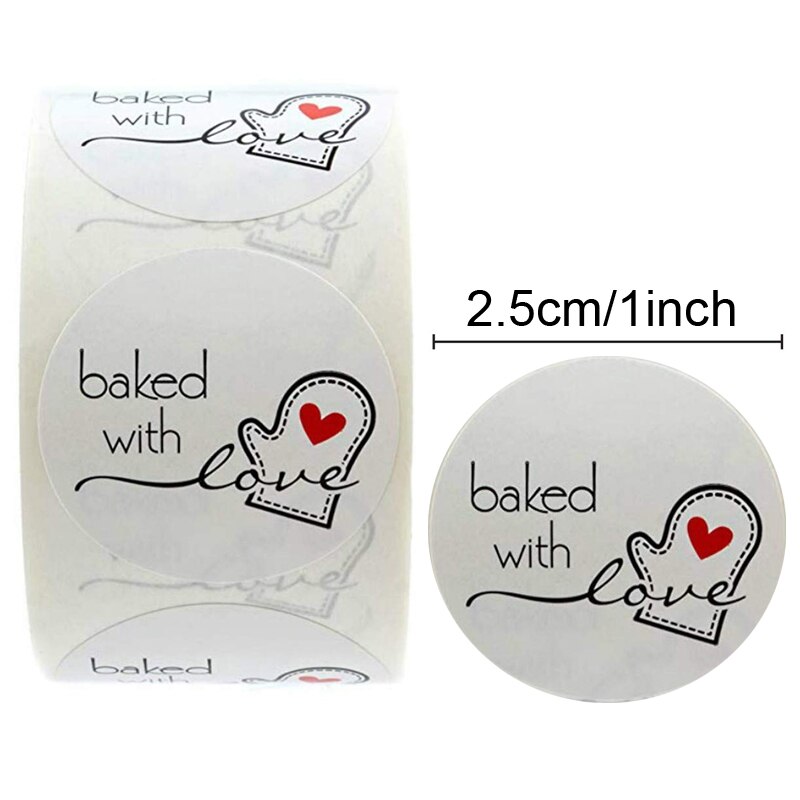 Hand Made Gebakken Met Liefde Sticker Handgemaakte Home Made Bakkerij Sticker Labels Voor Gebakken Voedsel Brood Cake Pakket Decor: 1