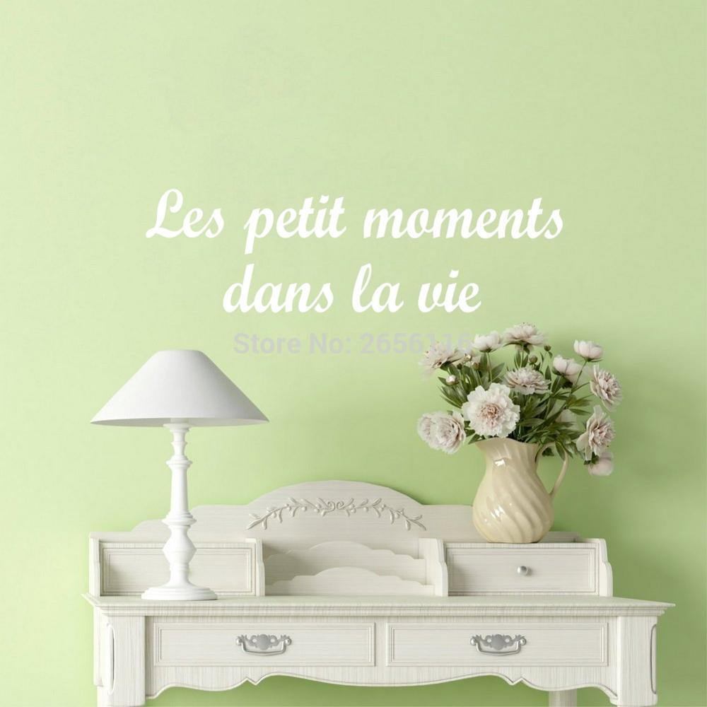French Quote the Small Moments Life Wall Stickers for Living Room Wall Decals Quotes Vinyl Mural Wallpaper