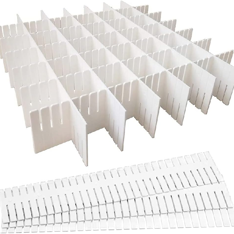 10 Stück Schubladenteiler, verstellbare Trennblätter, Schubladen-Organizer-System, Schubladenteiler für Schrank, Unterwäsche, Socken