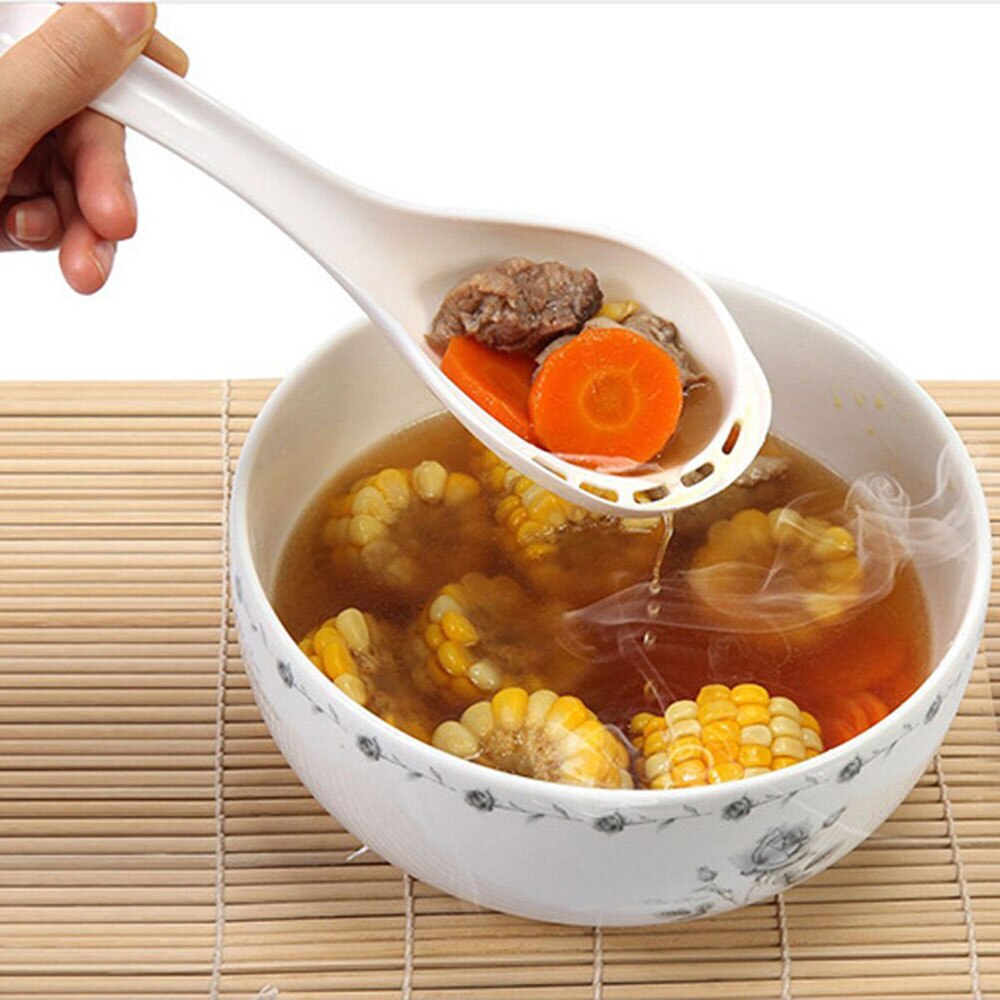 1 Pc Pot Spoon Dual-purpose Side Leakage Plastic Drain Spoon Home Noodles Colander Home Kitchen Supplies