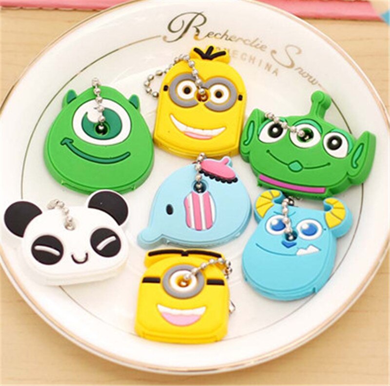 2 PCS Animal Silicon Key Caps Covers Keys Keychain Case Shell Novelty Item Figurines For key Control Dust Cover Keychain Decor