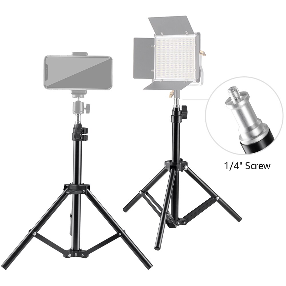 50/150/200cm Light Stand Tripod Adjustable Height Aluminum Alloy 1/4 Inches Screw for Photography LED Lights Tripod Head Softbox