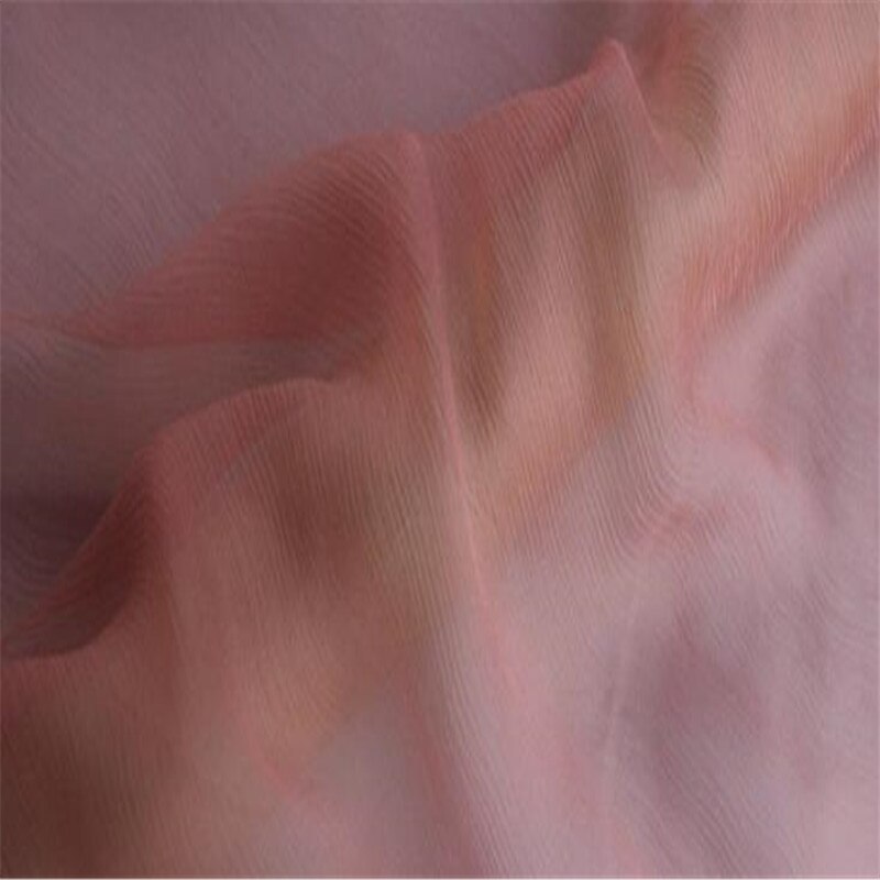 Tissu en mousseline de soie froissée , 5.5 m/m, 140cm, 54 pouces, crêpe Georgette de soie pour foulard