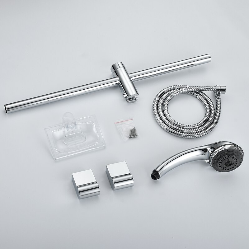 Adjustable 7 Function Sliding Bar Set Wall Mount Shower Riser Slide Bar with Hand Held Shower Sliding Bar Set Column Sliding Bar