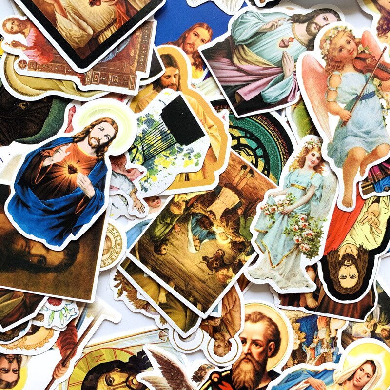 68 Stuks Kunst Jezus Stickers Waterdichte Sticker Laptop Motorfiets Bagage Snowboard Koelkast Auto Sticker