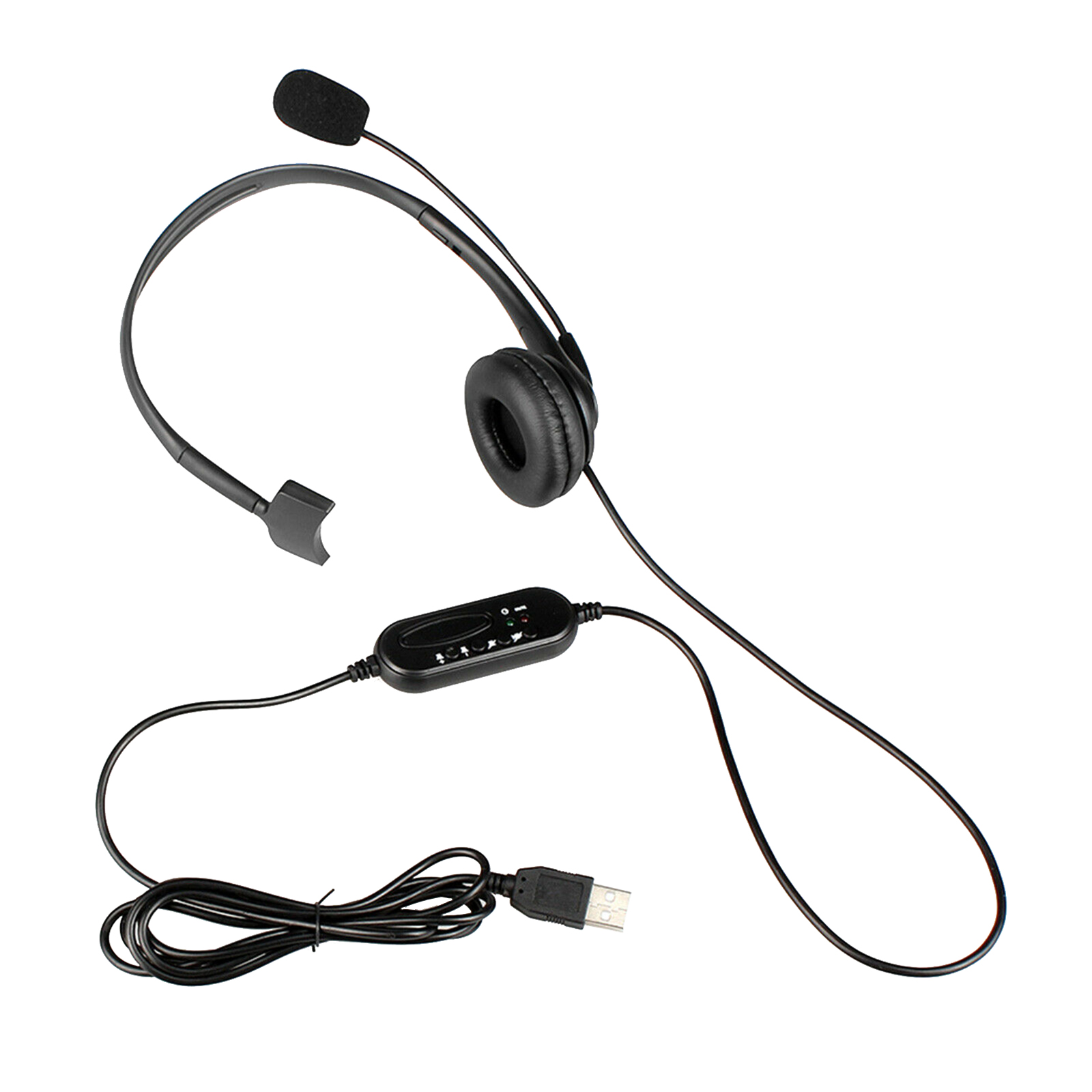 Office Headset Lightweight 2.5mm USB Computer Headset Noise Reduction PC Gaming Earphone Headphone for Call Center PC Cellphone