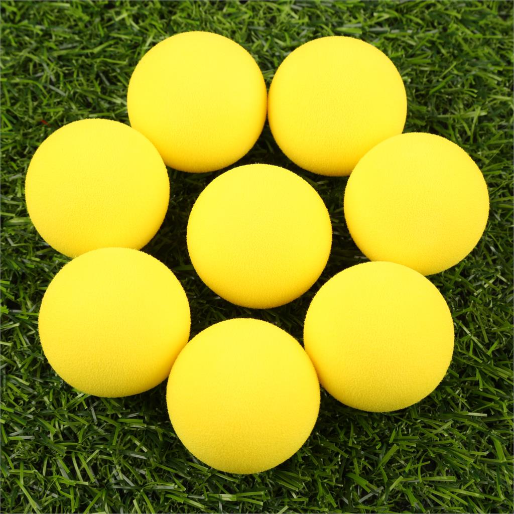 10 st / parti eva skum golfbollar mjuka svampbollar för utomhus golf swing träningsbollar för golf / tennis träning solida 7 färger: Gul 10 st