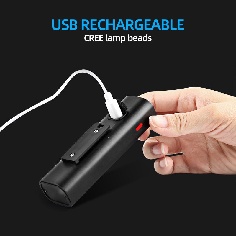 2000 mah lommelygte til cykel usb genopladeligt cykellygte pandelampe til mtb landevejscykling styr forlygte lys 400 lumen