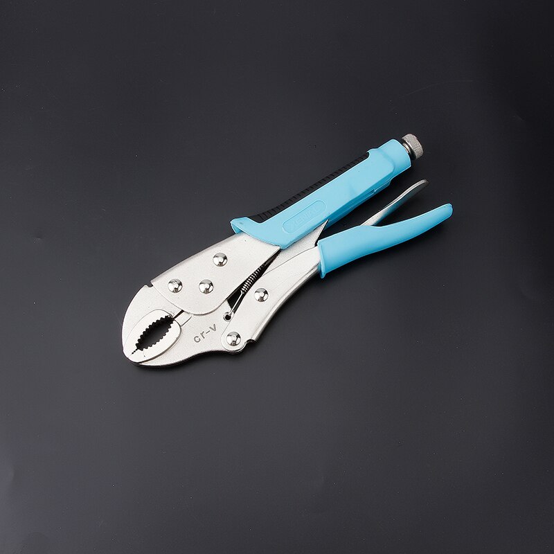 Adjustable Straight Round Jaw Pliers 1pcs Lock Locking Mole Plier Carbon Steel Clamp Grips Pliers Welding Tool 5" 7" 10" Inch: Plastic Round 10in