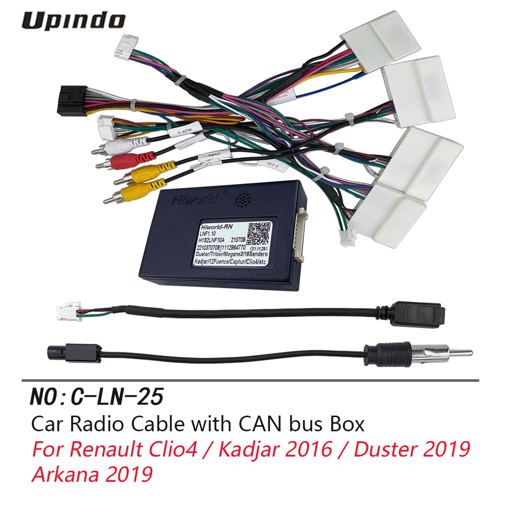 Câble d&#39;autoradio avec boîte CAN Bus, pour Renault Clio 4 Duster Kadja Arkana, GPS, unité centrale, connecteur de lecteur multimédia, Android
