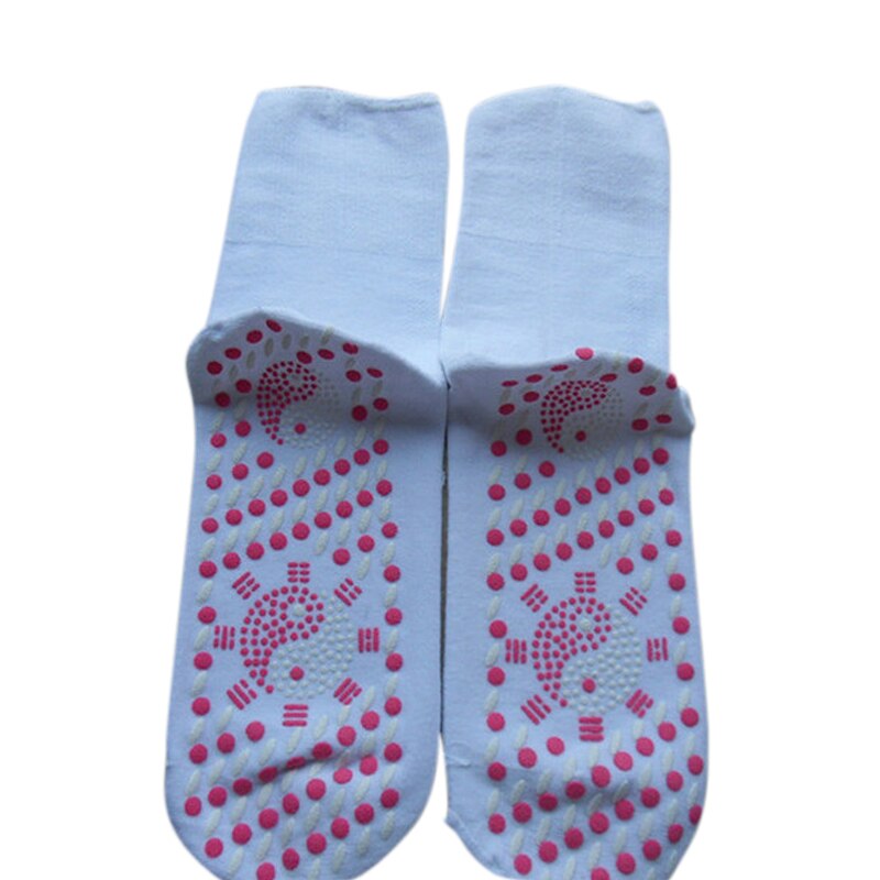 Tourmaline Magnetic Socks Self Heating Therapy Socks Warm Health Care Unisex Heated Socks Winter Comfortable Warm Massage Socks: White