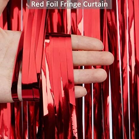 2Pack Kerst Party Achtergrond Decoratieve Gordijnen Metallic Folie Klatergoud Fringe Gordijn Kerst Verjaardagsfeestje Decoraties
