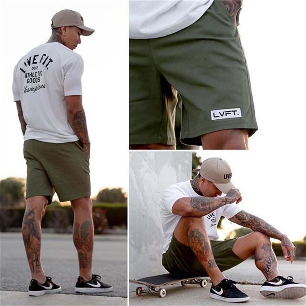 Short avec cordon de serrage pour homme, survêtement décontracté, grande taille, pour entraînement, Gym, musculation, Fitness, été