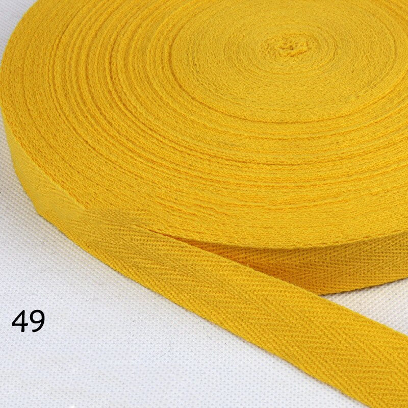 45Meters 10mm Cotton Herringbone Webbing Bias Binding Tape Bag Lable Ribbons for Wrapping Clothes Sewing Accessories DIY Craft: 49 yellow