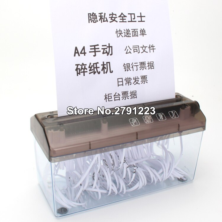 A4 9 "Papiervernietiger Papiersnippers Manual Hand Papier Shredder Document Bestand Handgemaakte Straight Snijmachine Voor School Office