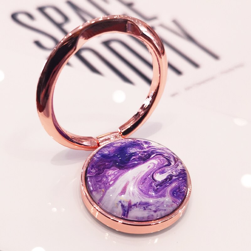 Rose gold metal finger phone holder for iPhone X 8 7 11 12 Pro 360 degree marble pattern phone holder for Samsung phone holder: 05