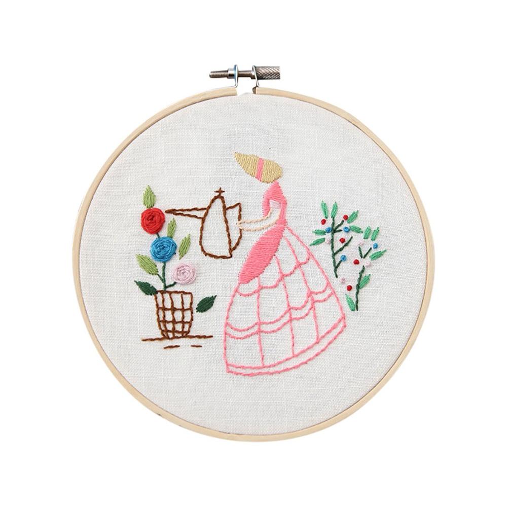 Full Range of Embroidery Cross Stitch Stamped Embroidery Cloth with Floral Kit: E