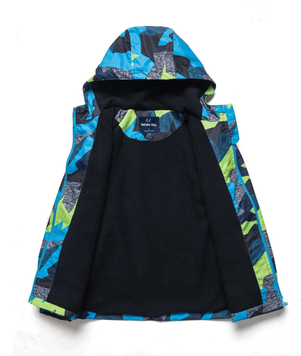 Abrigo de camuflaje para niños con gabardina impermeable a prueba de viento de felpa abrigo superior para niños