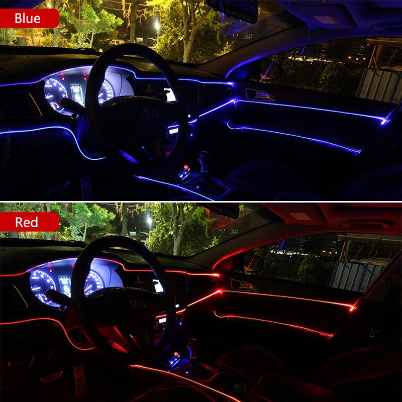 EL Draht Auto LED streifen licht für Neon- Party dekoration licht fahrrad tanzen lampe 12V wasserdicht USB streifen lampen innen flexibel