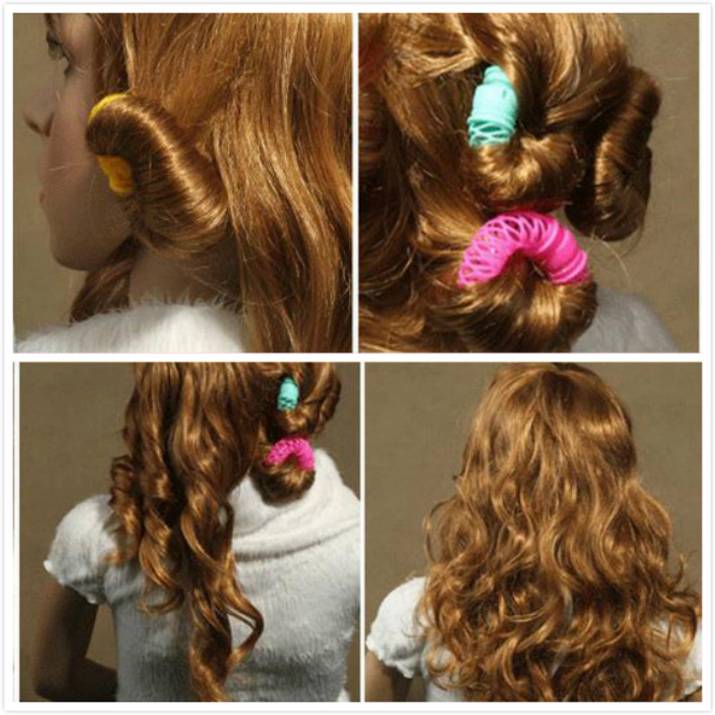 6 uds/8 Uds Magic Hair Bendy rizador espiral rizos rodillo Donuts Curl Herramienta de Peinado accesorios para el cabello