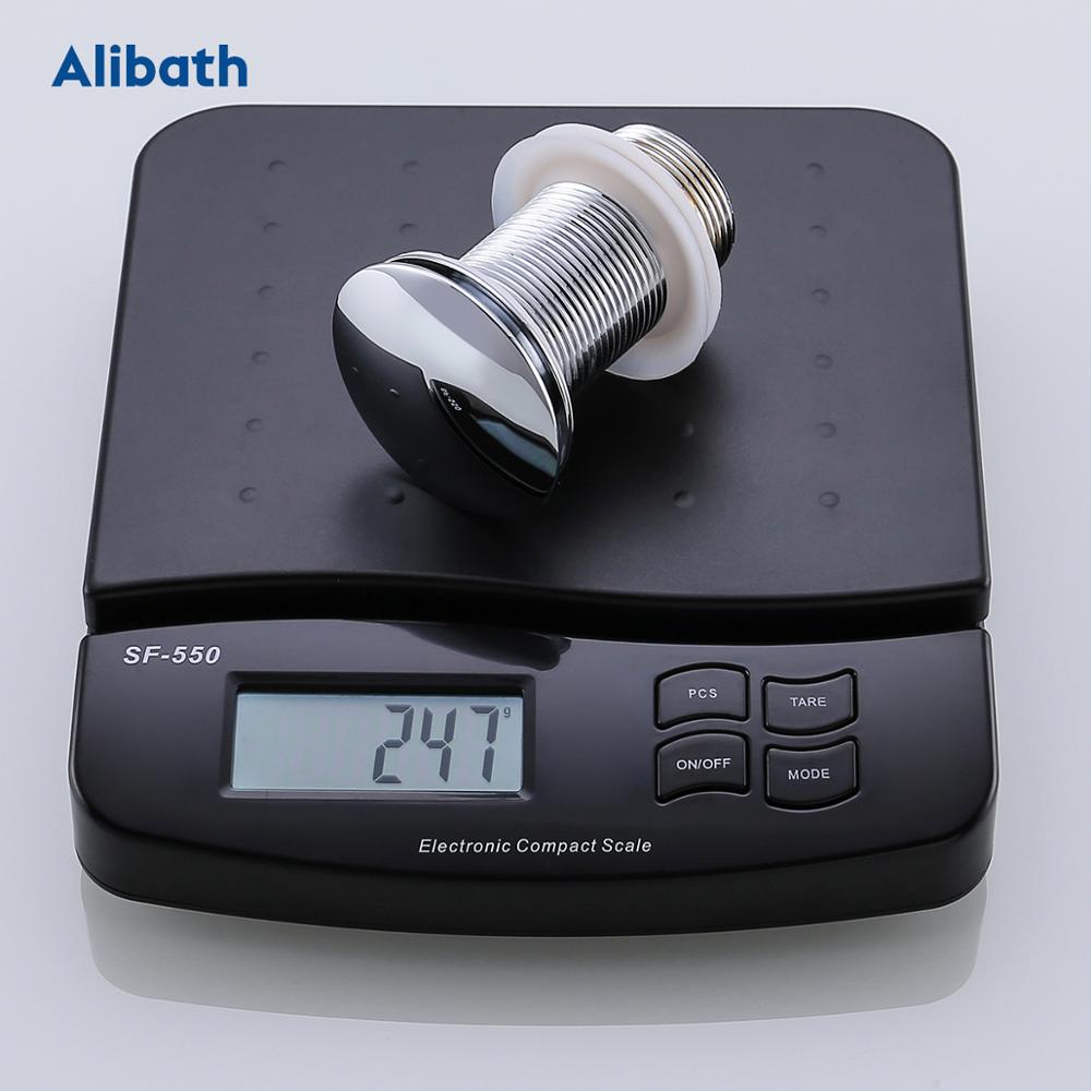 Brass Pop-Up Drain With/Without Overflow Hole Drain Bathroom Basin Push Down Waste Drainer Plug Bathtub Round, Chrome.