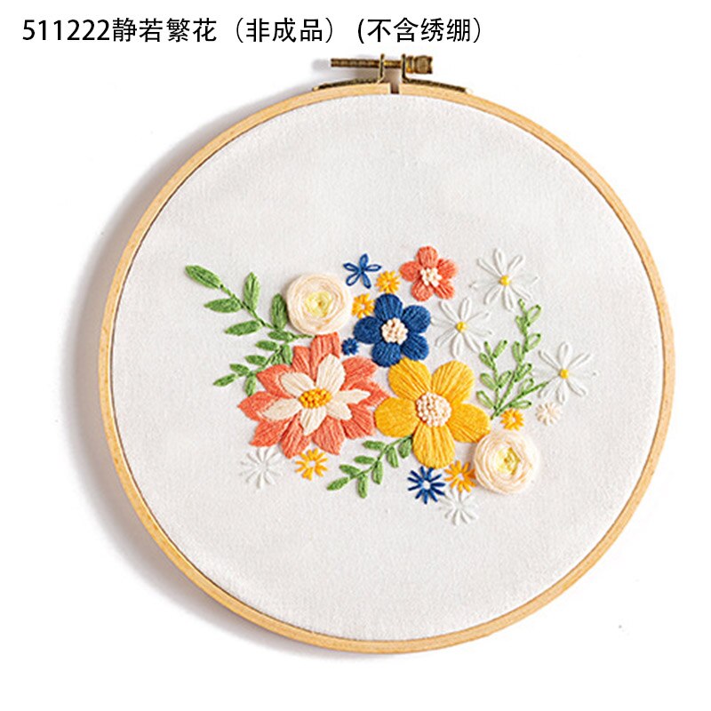 Gör-det-själv broderi kit blombukett mönster hantverk korsstygn material paket set dekor broderi båge sytillbehör: 511222