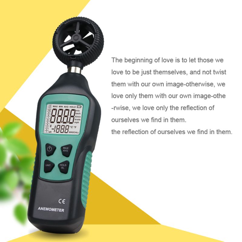Portable Handheld Digital Anemometer High Precision Measuring Wind Air Speed Meter Temperature Tester Thermometer