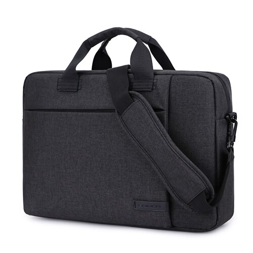 Brinch 13.3/14.6/15.6 Inch Notebook Laptop Sleeve Tas Case Voor Mannen Vrouwen 13 14 15 Aktetas schouder Messenger Bag: Black / 15"