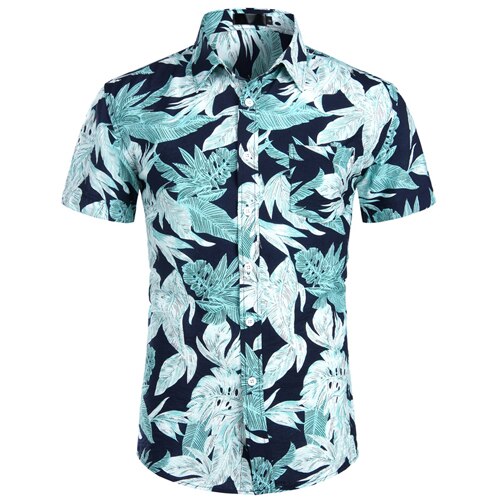 Heren hawaiiaanse shirts tropisch strand hawaii shirt heren korte mouwen aloha shirt zomerfeest herenkleding xxl: Blauw / Xxl