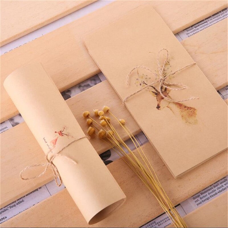 20pcs Forest Elk letter paper envelope set retro kraft letter Paper Envelope Set Christmas Envelope