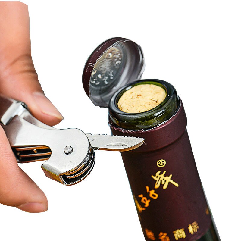 Novo aço inoxidável saca-rolhas duplo articulado garçons garrafa de vinho abridor alavanca ferramenta