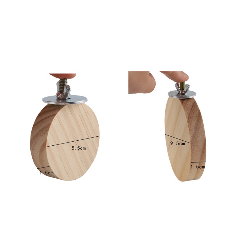 Plataforma de salto pequeña biselada de madera, tablero de pie para loros, ardilla, Chinchilla, crossscut