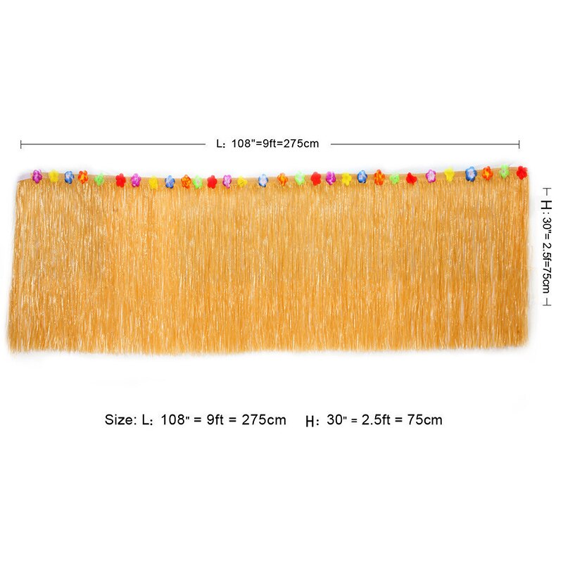 109/149pcs Table Skirt Raffia Style Fringe Party Decoration Kit for Tiki Tropical Hawaii or Moana Themed Birthday JS22