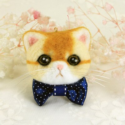 Muñeca de imitación de caricatura de la cabeza del gato, muñeco de lana de fieltro hecho a mano, materiales de fabricación de , herramientas suaves, no se decolora, exquisita y encantadora: 4