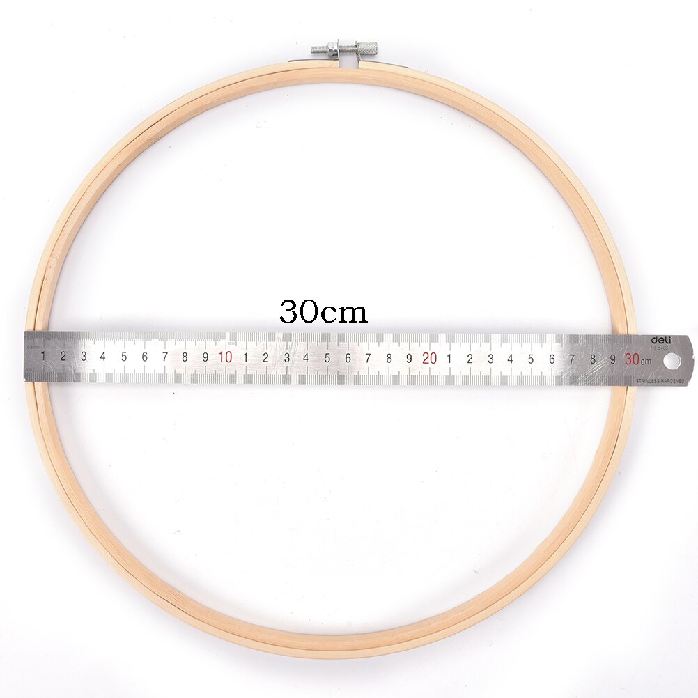 Bambus træ broderi ring ringe broderi hoop ramme sæt til gør-det-selv-korssting nåle håndværksværktøj dia 8cm-40cm: 30cm
