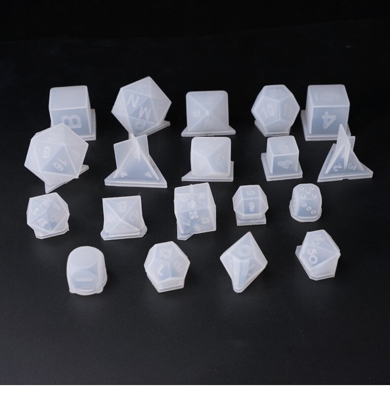 19 sztuk kostki żywiczne formy formy gamer-narzędzia kości filet kształt multi-spec formy silikonowe podejmowania: 19pcs per set