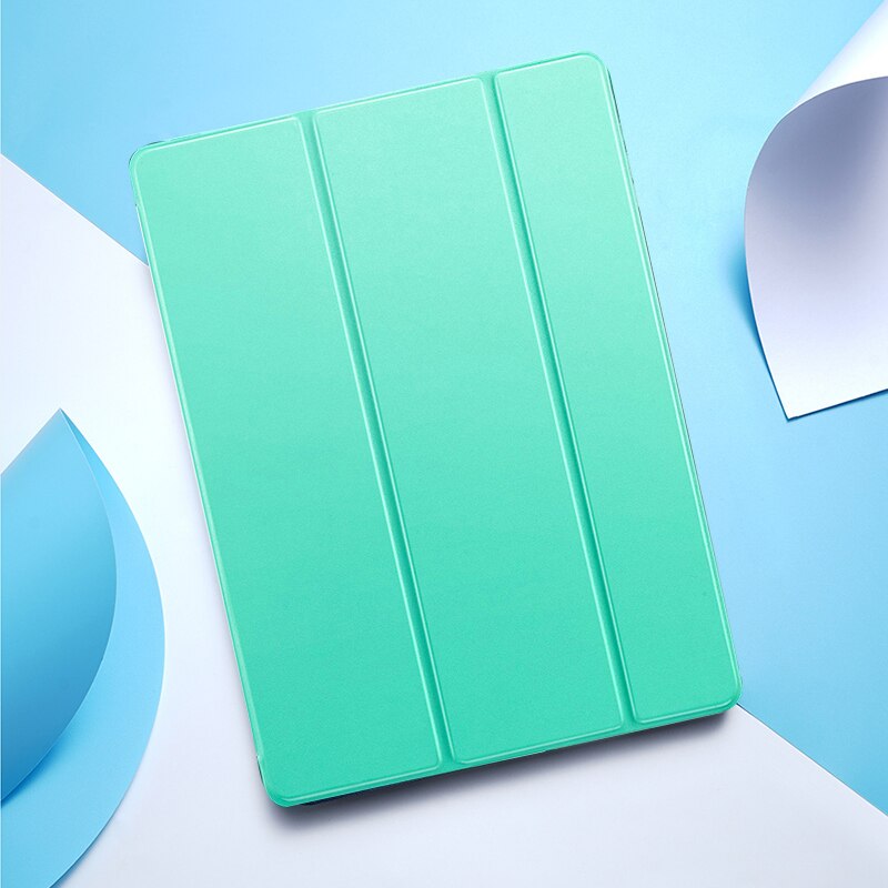 Samsung Galaxy Tab E 9.6 9.6'' tablet case Flip PU Leather Smart wake sleep Trifold coque with stand for SM-T560 T561 Funda: Mint Green