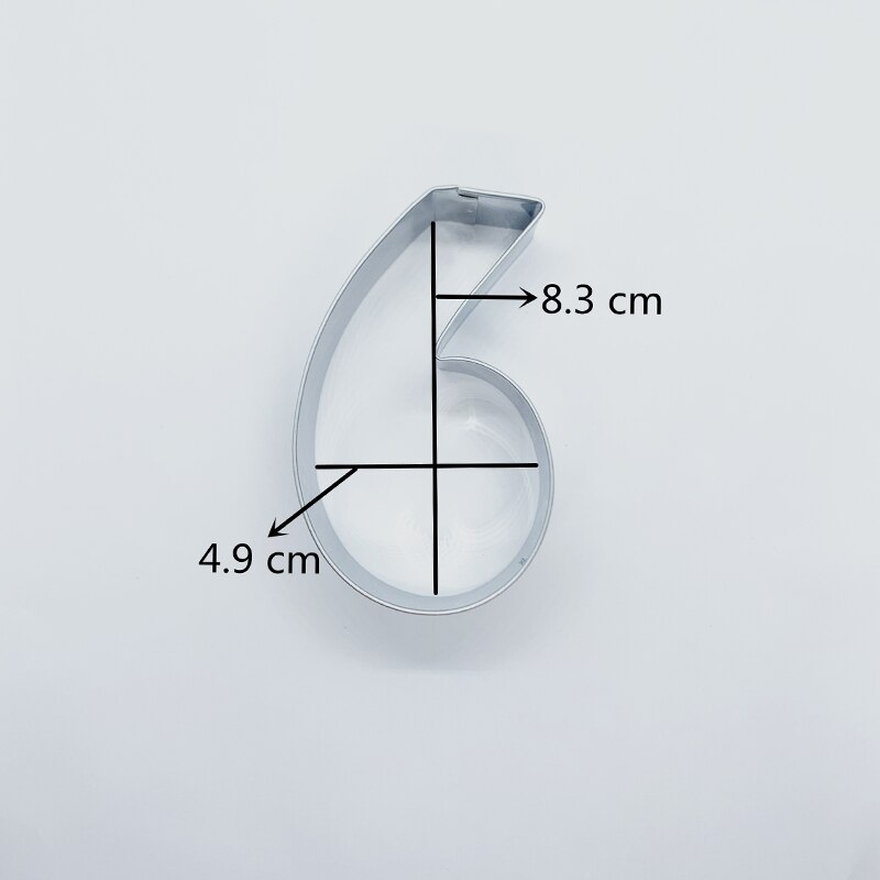 KENIAO 6 Cookie Cutter For Kids Number Six Biscuit - 4.9 x 8.3cm - Fondant / Pastry / Bread / Sandwich Cutter - Stainless Steel