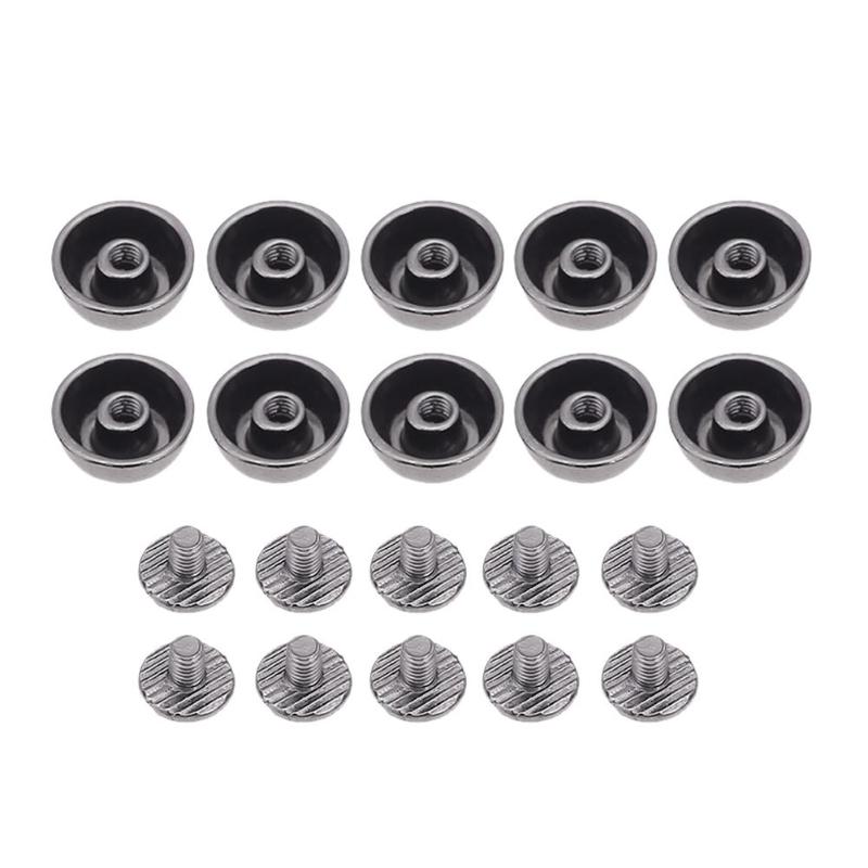10 Stks/set Aluminium Dome Paddestoel Klinknagel Spike Schroef Punk Bag Craftelectroplating Dome Paddestoel Klinknagel Spike Schroef Punk Garment Klinknagels: Black