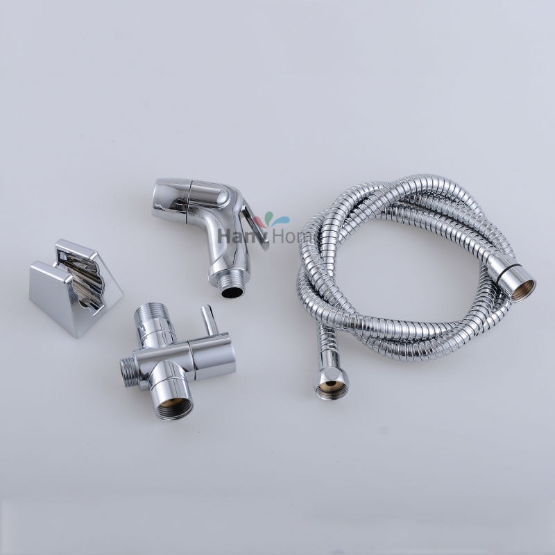 Toilet Abs Handheld Luier Sproeier Douche Set Shattaf Bidet Sproeier Douche Kit + G1/2 T-Adapter + Slang + Muurbeugel