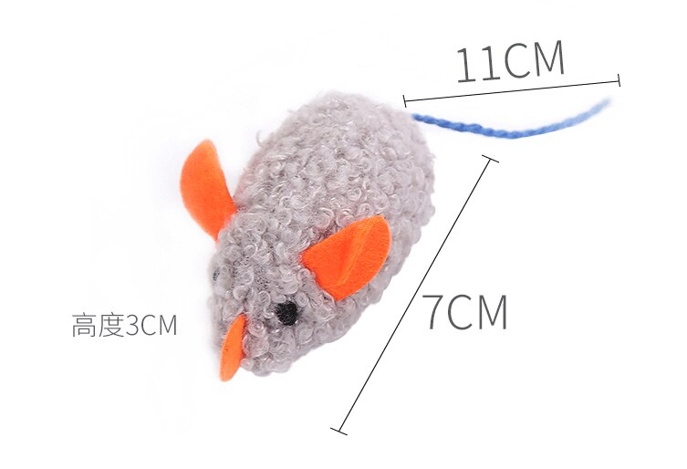 3 couleurs peluche chat jouet minuscule souris coton-rempli jouet mignon doux chats jouet chat fournitures produits pour animaux de compagnie fausse souris: Gray