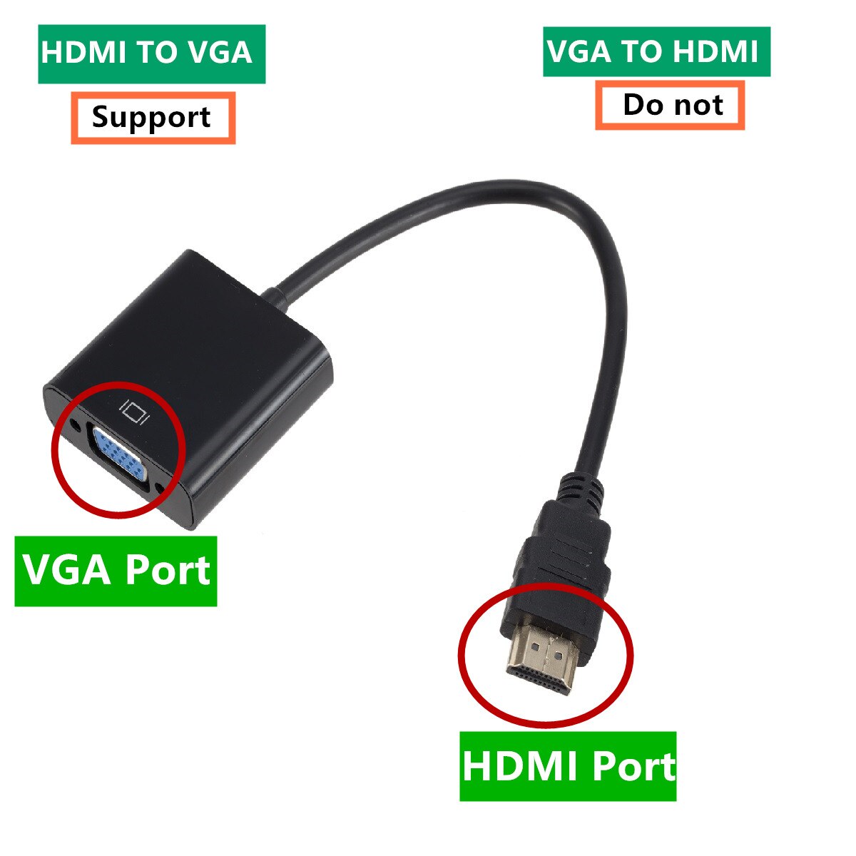 Hdmi Naar Vga Kabel Converter Hdmi Naar Vga Converter Adapter Digitale Analoge Hd 1080P Voor Pc Laptop tablet