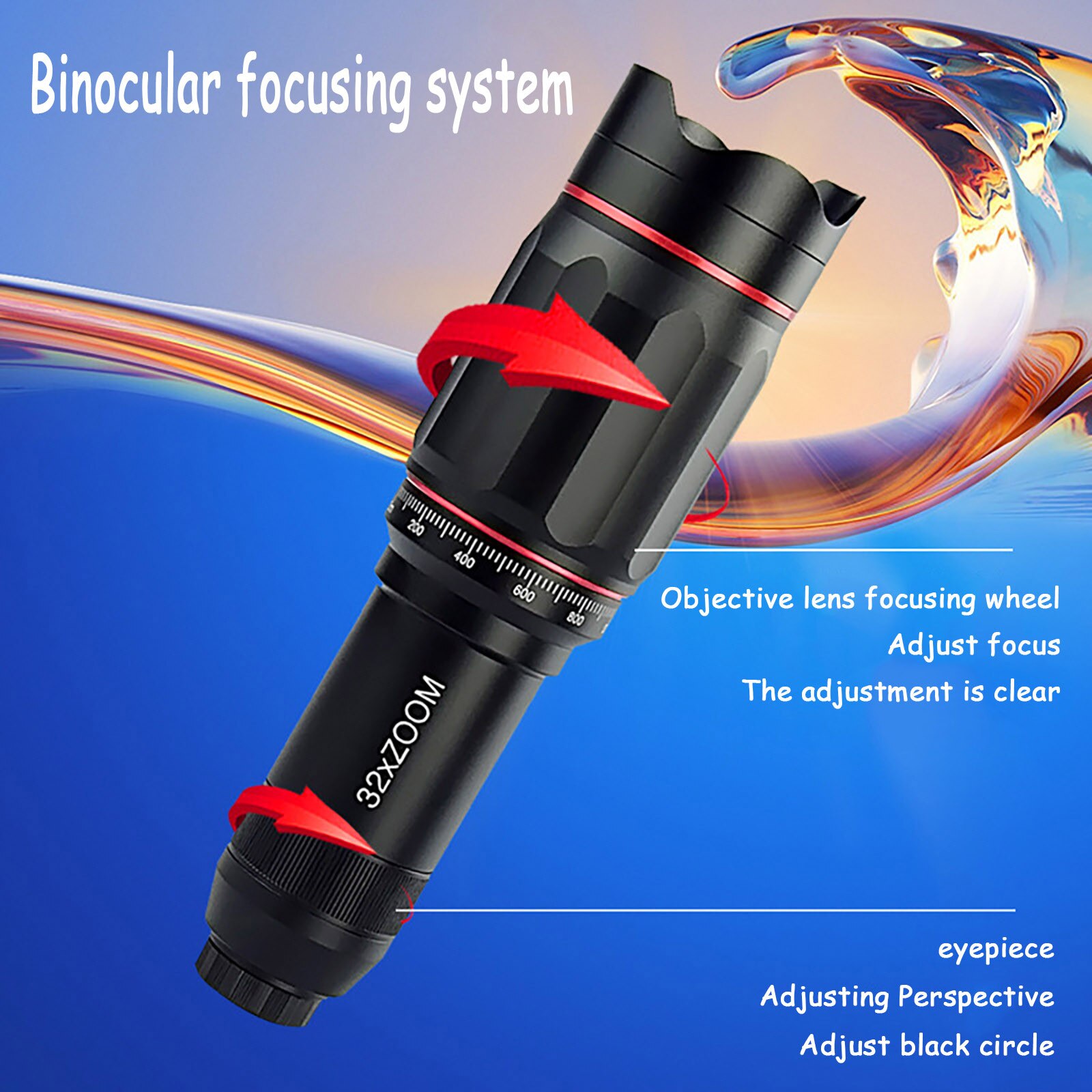 Monocular Telescop 32X Telephoto Zoom Outdoor Camping Retractable With Tripod Phone Clip Supports Smartphone#g4