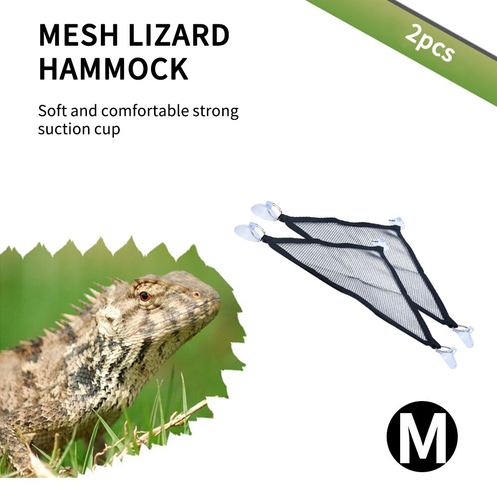 2 Hamacs En Maille Pour Reptiles - Pour Terrarium Lézards, Geckos, Serpents - Avec Ventouses - Noir - 3