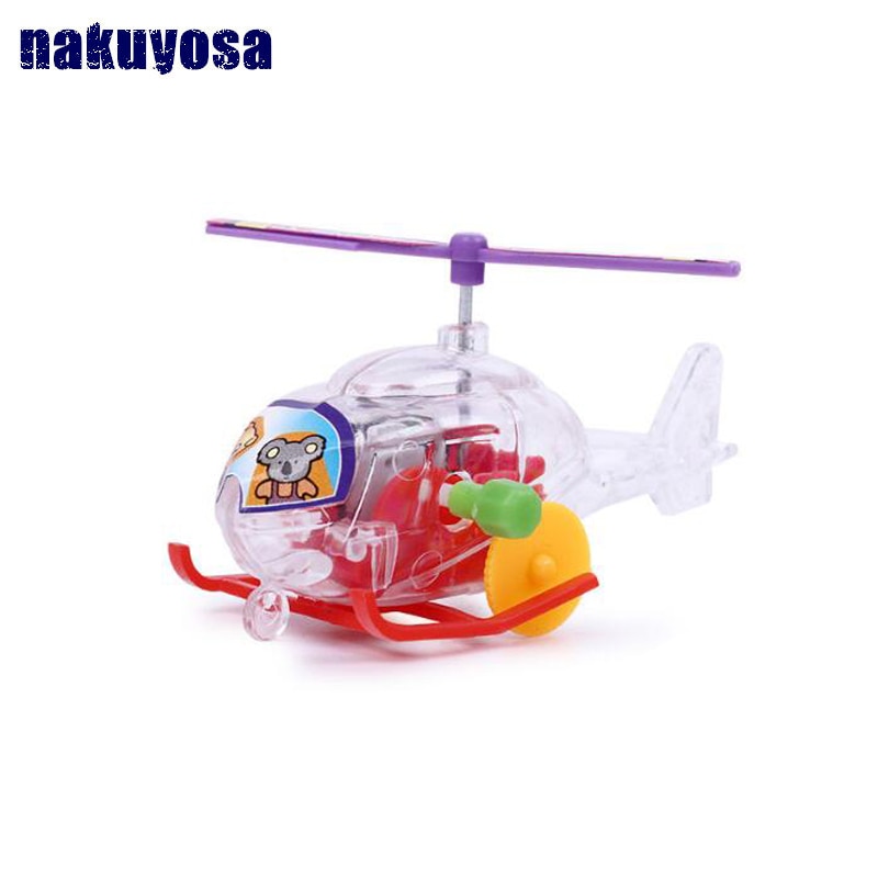 Pocket uurwerk speelgoed transparante mini vliegtuig Vliegtuigen Wind Up Speelgoed Kleurrijke Baby Grappige Vliegtuig Speelgoed